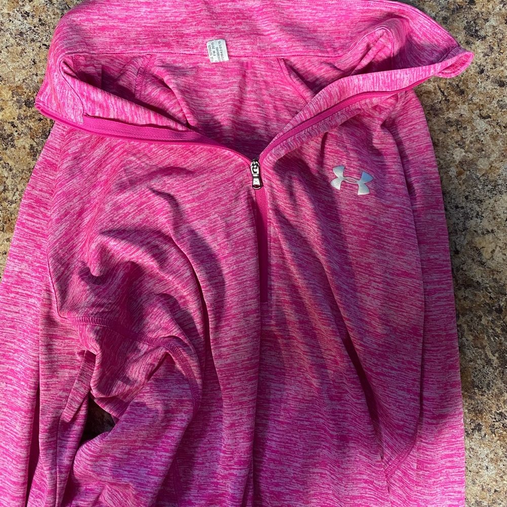 Under armour bright pink long sleeve athletic top